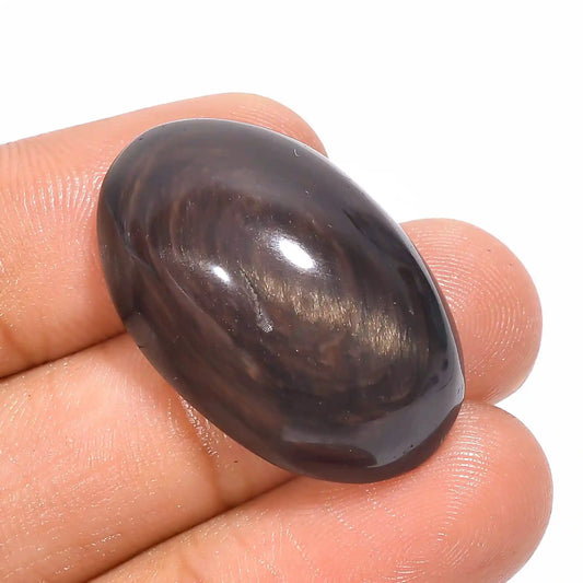 Golden Sheen Obsidian Oval Shape Cabochon Loose Gemstone Natural 33 Ct. 28X18X10 mm V-1354