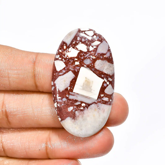 Chert Breccia Oval Shape Cabochon Loose Gemstone Natural 48.5 Ct. 41X24X5 mm V-1970
