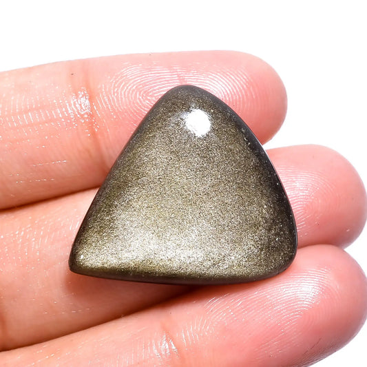 Golden Sheen Obsidian Pear Shape Cabochon Loose Gemstone Natural 20 Ct. 25X23X6 mm V-243
