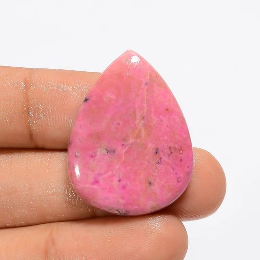 Pink Thulite Pear Shape Cabochon Loose Gemstone Natural 40.5 Ct. 30X23X6 mm V-2672
