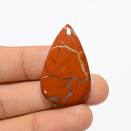 Rainbow Jasper Pear Shape Cabochon Loose Gemstone Natural 27 Ct. 35X21X5 mm V-2699