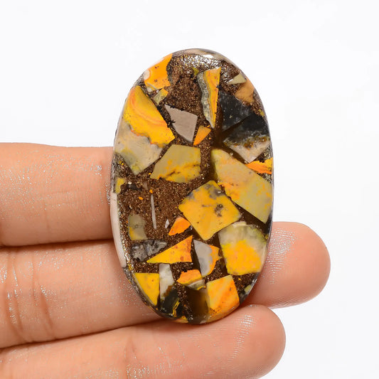 Spiny Copper Bumble Bee Jasper Oval Shape Cabochon Loose Gemstone 56 Ct. 44X26X5 mm V-2728
