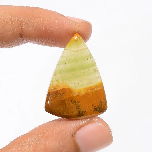 Green Calcite Pear Shape Cabochon Loose Gemstone Natural 20 Ct. 30X22X4 mm V-2803