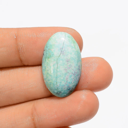 Tibetan Turquoise Oval Shape Cabochon Loose Gemstone Natural 14.5 Ct. 24X15X5 mm V-2879