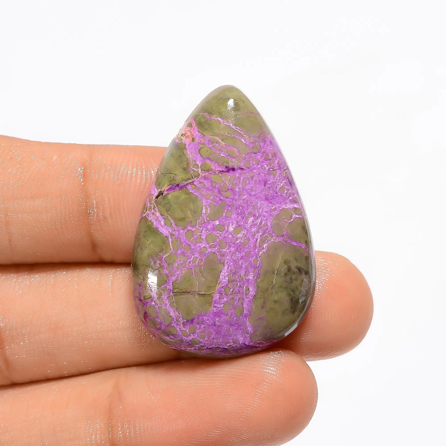 Stichtite Pear Shape Cabochon Loose Gemstone Natural 34.5 Ct. 34X23X7 mm V-2933