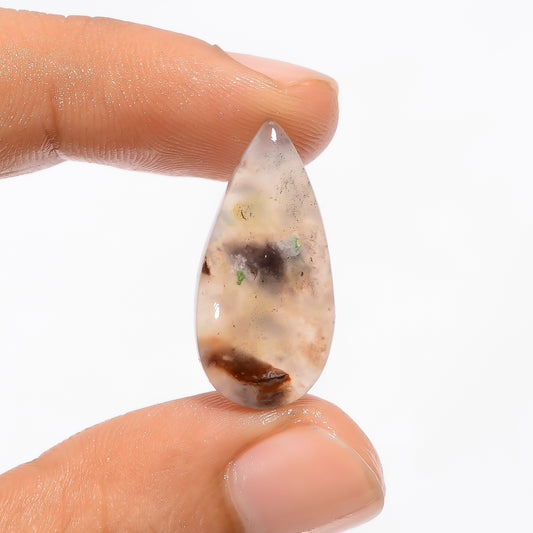 Aquaprase Pear Shape Cabochon Loose Gemstone Natural 11.5 Ct. 25X12X5 mm V-2981