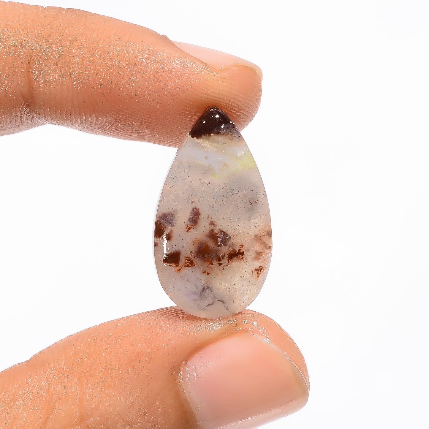 Aquaprase Pear Shape Cabochon Loose Gemstone Natural 11 Ct. 22X12X5 mm V-2987