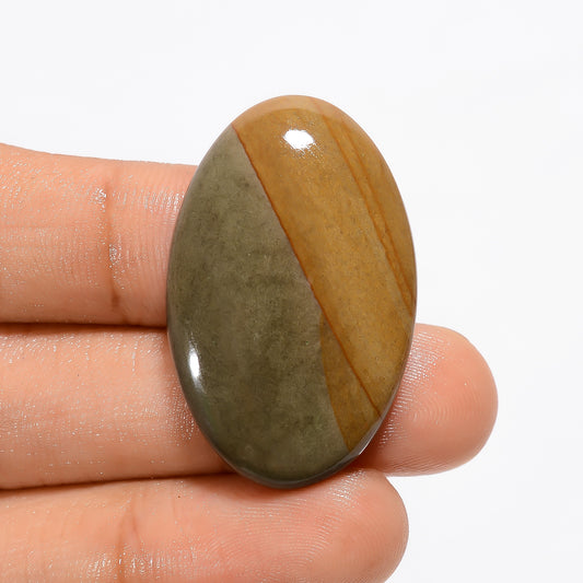 Polychrome Jasper Oval Shape Cabochon Loose Gemstone Natural 35.5 Ct. 35X22X6 mm V-3025