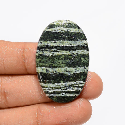 Green Swiss Opal Oval Shape Cabochon Loose Gemstone Natural 48 Ct. 38X25X5 mm V-3040