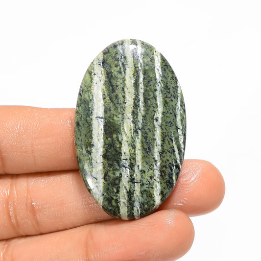 Green Swiss Opal Oval Shape Cabochon Loose Gemstone Natural 53.5 Ct. 43X27X5 mm V-3041