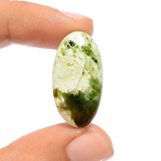 Wonderful Top Grade Quality 100% Natural Chrome Chalcedony Oval Shape Cabochon Loose Gemstone For Making Jewelry 16 Ct. 27X14X6 mm V-3082