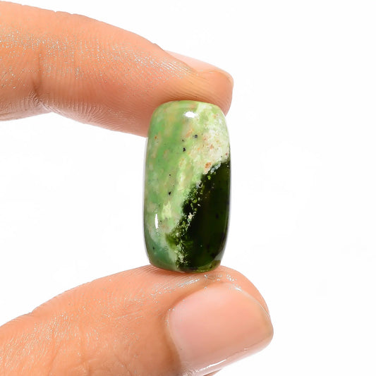 Chrome Chalcedony Radiant Shape Cabochon Loose Gemstone Natural 10 Ct. 21X11X5 mm V-3092
