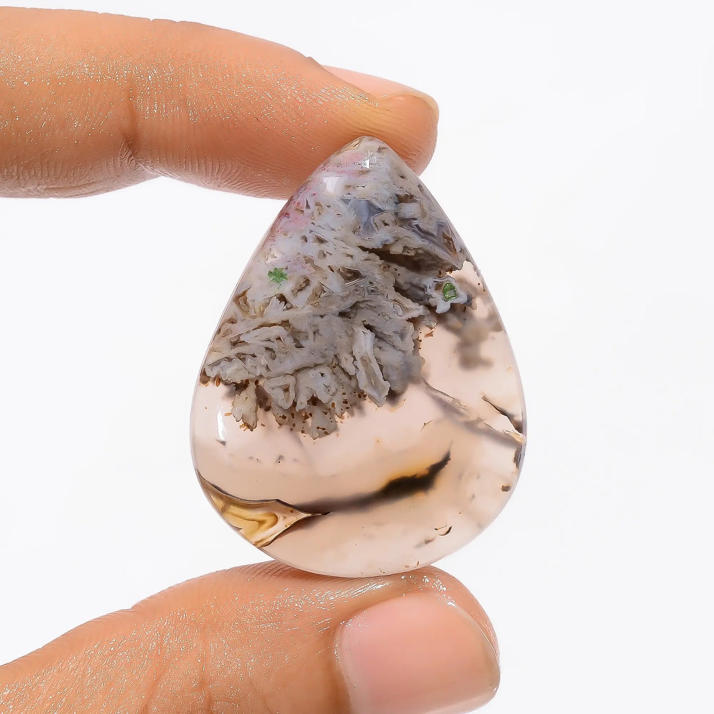 Stick Agate Pear Shape Cabochon Loose Gemstone Natural 37 Ct. 35X26X4 mm V-3139