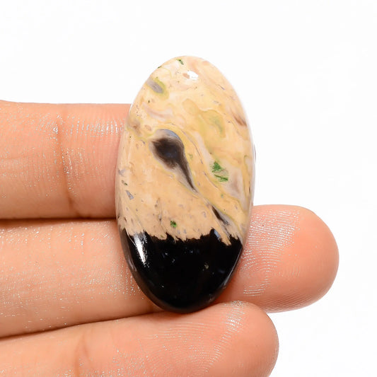 Palm Root Agate Oval Shape Cabochon Loose Gemstone Natural 27.5 Ct. 32X17X5 mm V-3187