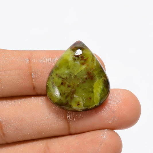 Serpentine Pear Shape Cabochon Loose Gemstone Natural 18.5 Ct. 23X20X6 mm V-3195