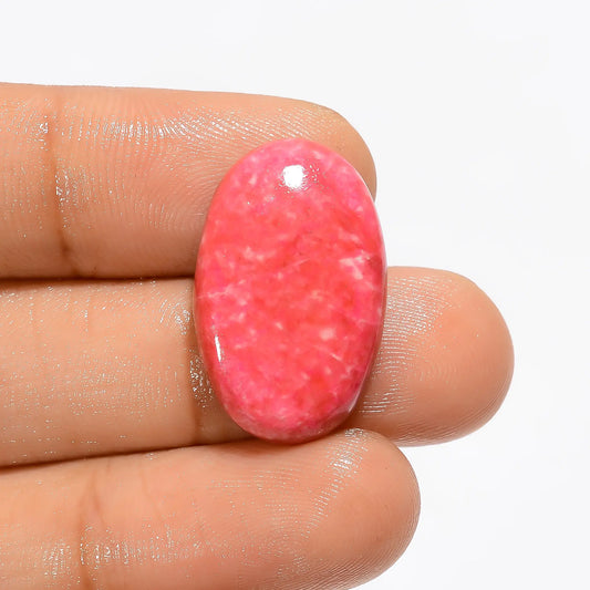 Amazing Top Grade Quality 100% Natural Pink Thulite Oval Shape Cabochon Loose Gemstone For Making Jewelry 17 Ct. 23X14X4 mm V-3248