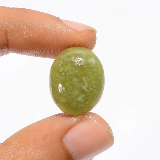 Serpentine Oval Shape Cabochon Loose Gemstone Natural 18.5 Ct. 18X15X6 mm V-3277