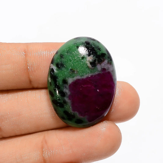 Ruby Zoisite Oval Shape Cabochon Loose Gemstone Natural 46 Ct. 29X22X6 mm V-3286