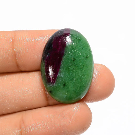 Ruby Zoisite Oval Shape Cabochon Loose Gemstone Natural 33 Ct. 26X18X6 mm V-3287