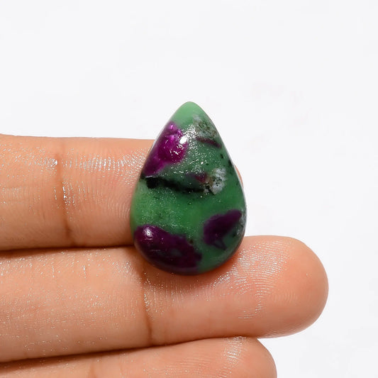 Ruby Zoisite Pear Shape Cabochon Loose Gemstone Natural 23 Ct. 23X15X6 mm V-3291