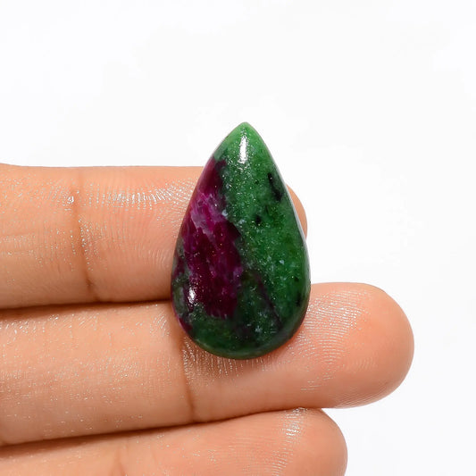 Ruby Zoisite Pear Shape Cabochon Loose Gemstone Natural 19 Ct. 25X14X5 mm V-3292