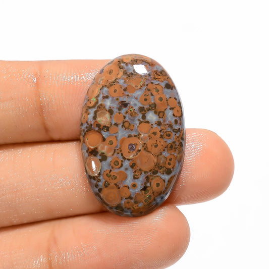 Asteroid Jasper Oval Shape Cabochon Loose Gemstone Natural 19 Ct. 29X18X4 mm V-3361