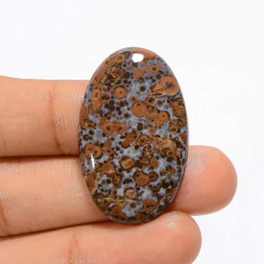 Asteroid Jasper Oval Shape Cabochon Loose Gemstone Natural 25 Ct. 34X21X4 mm V-3362
