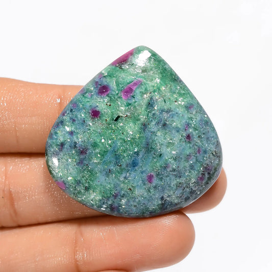 Ruby Kyanite Heart Shape Cabochon Loose Gemstone Natural 78 Ct. 36X37X5 mm V-3392