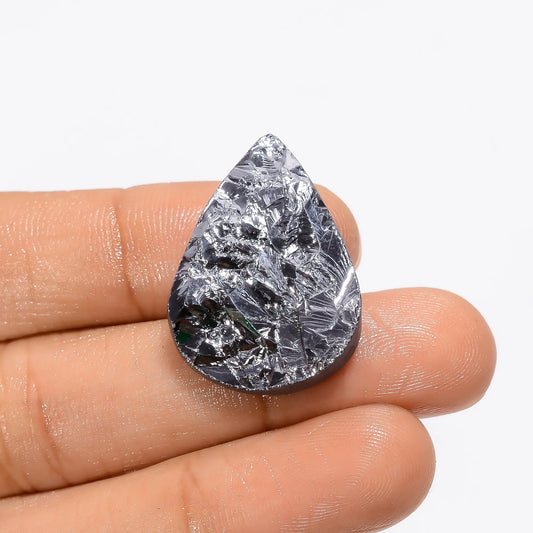 Silicon Druzy Pear Shape Cabochon Loose Gemstone Natural 16.5 Ct. 27X19X4 mm V-3401