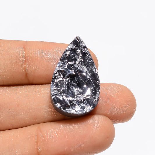 Silicon Druzy Pear Shape Cabochon Loose Gemstone Natural 18.5 Ct. 26X15X5 mm V-3402