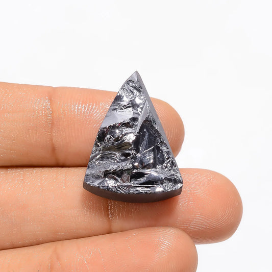 Silicon Druzy Triangle Shape Cabochon Loose Gemstone Natural 17.5 Ct. 23X17X7 mm V-3406