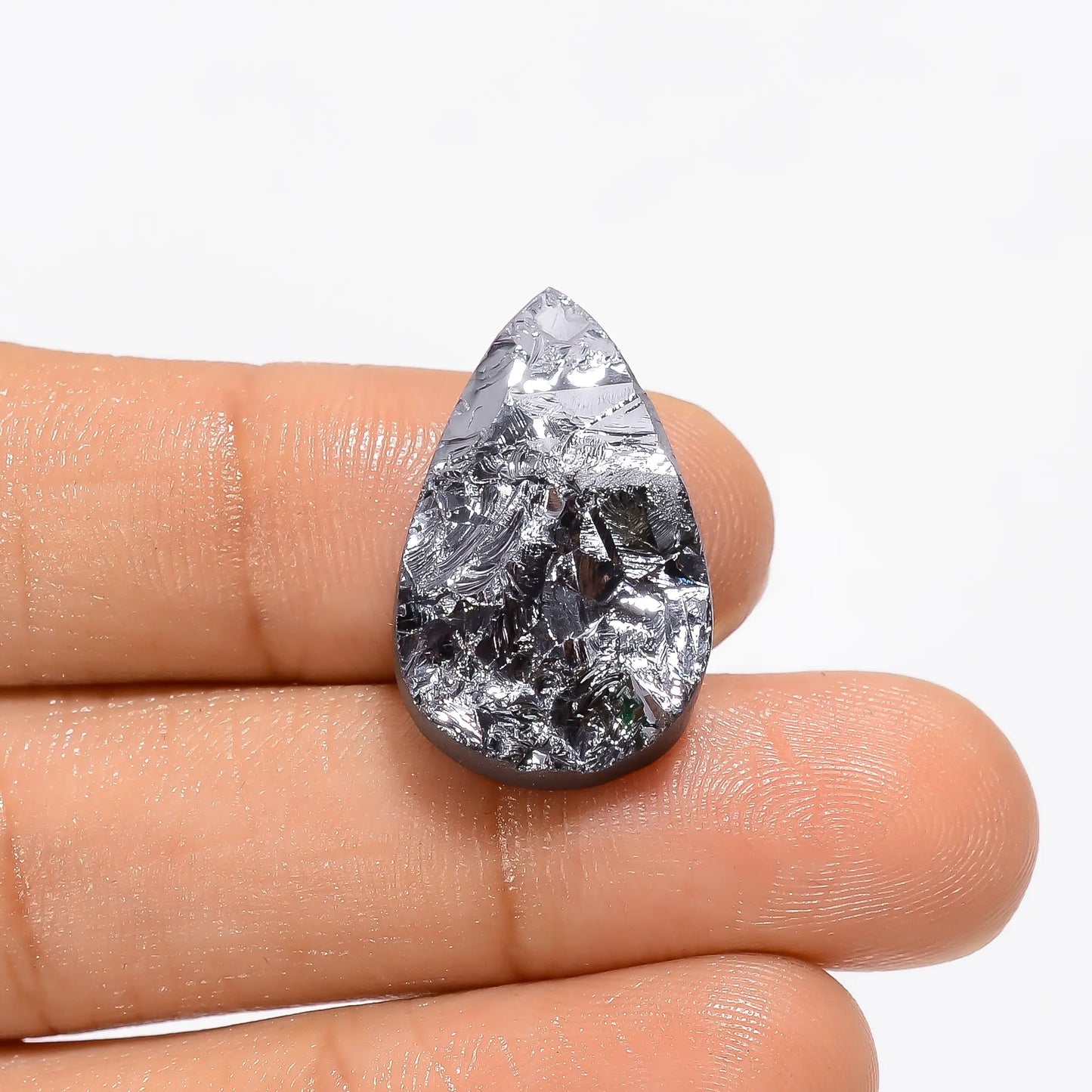 Silicon Druzy Pear Shape Cabochon Loose Gemstone Natural 12.5 Ct. 22X14X6 mm V-3408
