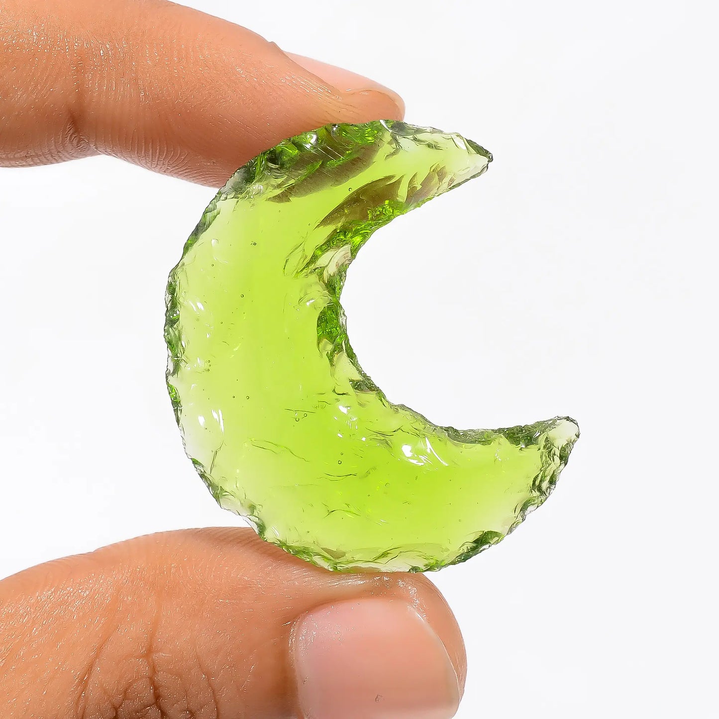 Wonderful Top Grade Quality Opalite Crescent Moon Shape Cabochon Loose Gemstone For Making Jewelry 25 Ct. 34X30X5 mm V-3548