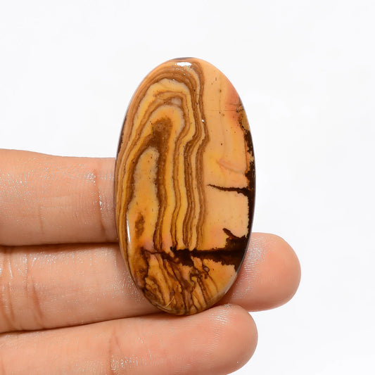 Australian Picture Jasper Oval Shape Cabochon Loose Gemstone Natural 55 Ct. 44X24X5 mm V-3615