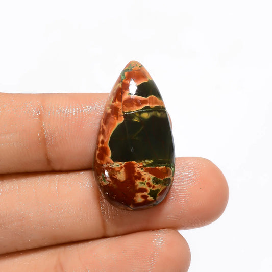 Cherry Creek Jasper Pear Shape Cabochon Loose Gemstone Natural 19 Ct. 27X15X6 mm V-3657
