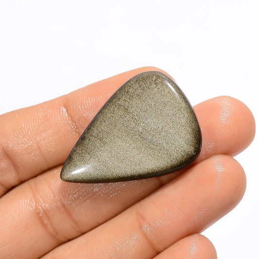 Golden Sheen Obsidian Pear Shape Cabochon Loose Gemstone Natural 25.5 Ct. 33X23X5 mm V-3668