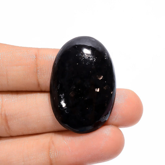 Golden Nuummite Oval Shape Cabochon Loose Gemstone Natural 40 Ct. 33X22X6 mm V-3757
