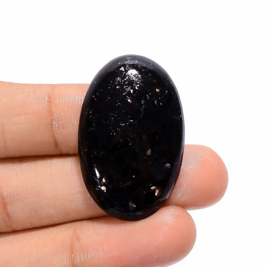 Golden Nuummite Oval Shape Cabochon Loose Gemstone Natural 35.5 Ct. 34X22X6 mm V-3758
