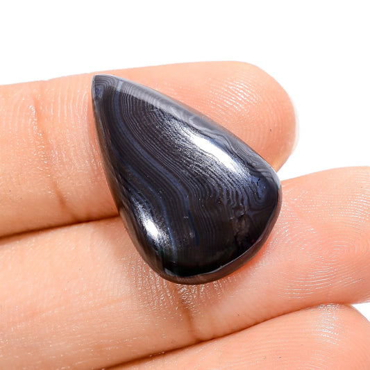 Psilomelane Pear Shape Cabochon Loose Gemstone Natural 17 Ct. 24X15X6 mm V-3769