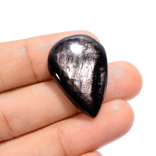 Hypersthene Pear Shape Cabochon Loose Gemstone Natural 31 Ct. 28X19X5 mm V-3794