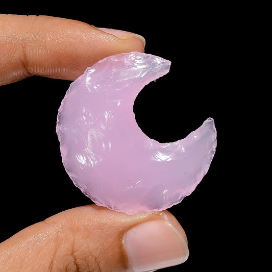 Elegant Top Grade Quality Opalite Druzy Crescent Moon Shape Cabochon Gemstone For Making Jewelry 34 Ct 33X31X8 mm V-3831