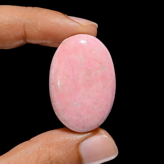 Pink Thulite Oval Shape Cabochon Loose Gemstone Natural 49.5 Ct. 33X23X6 mm V-3834