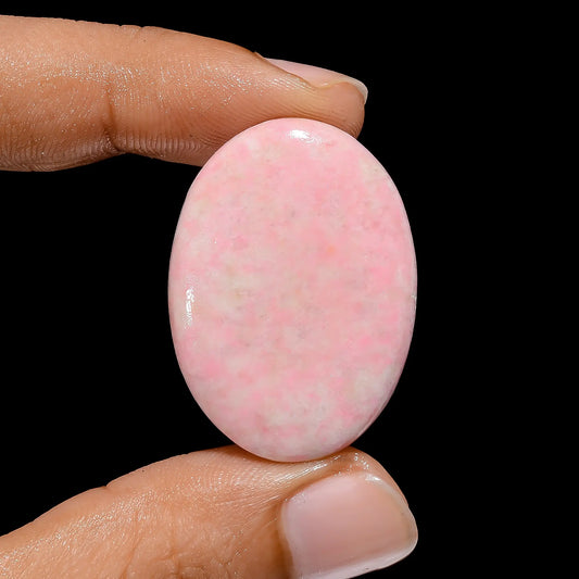 Pink Thulite Oval Shape Cabochon Loose Gemstone Natural 35 Ct. 33X24X4 mm V-3837