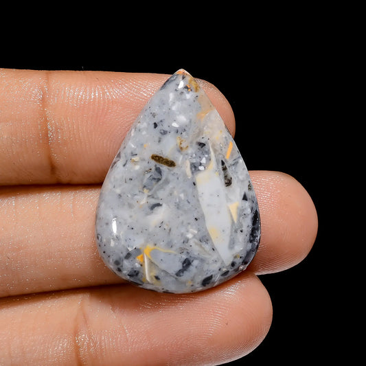 Maligano Jasper Pear Shape Cabochon Loose Gemstone Natural 25.5 Ct. 29X21X5 mm V-3913