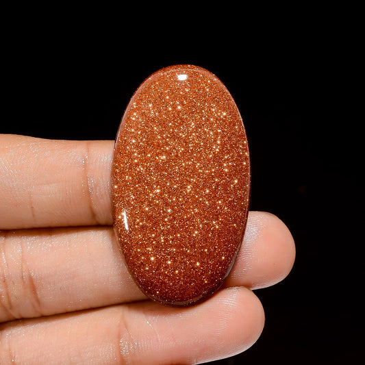 Golden Sandstone Oval Shape Cabochon Loose Gemstone 47.5 Ct. 42X24X6 mm V-3933