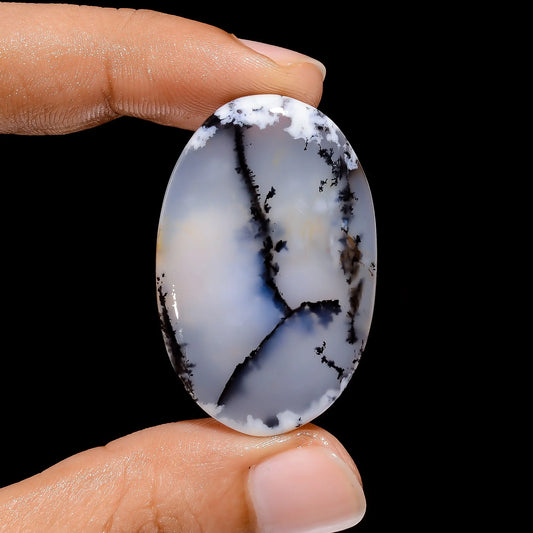 Dendrite Opal Oval Shape Cabochon Loose Gemstone Natural 46 Ct. 39X25X5 mm V-3942
