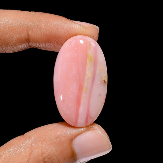 Pink Opal Oval Shape Cabochon Loose Gemstone Natural 24 Ct. 31X18X6 mm V-3969