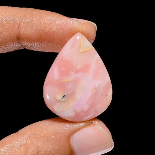 Pink Opal Pear Shape Cabochon Loose Gemstone Natural 19.5 Ct. 28X22X5 mm V-3972
