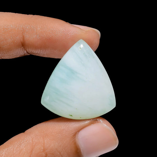 Blue Aragonite Trillion Shape Cabochon Loose Gemstone Natural 26.5 Ct. 26X24X6 mm V-4008