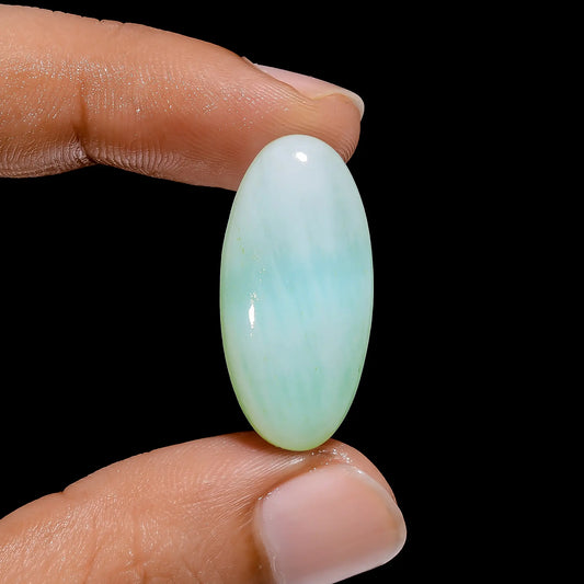 Blue Aragonite Oval Shape Cabochon Loose Gemstone Natural 19 Ct. 28X13X6 mm V-4011